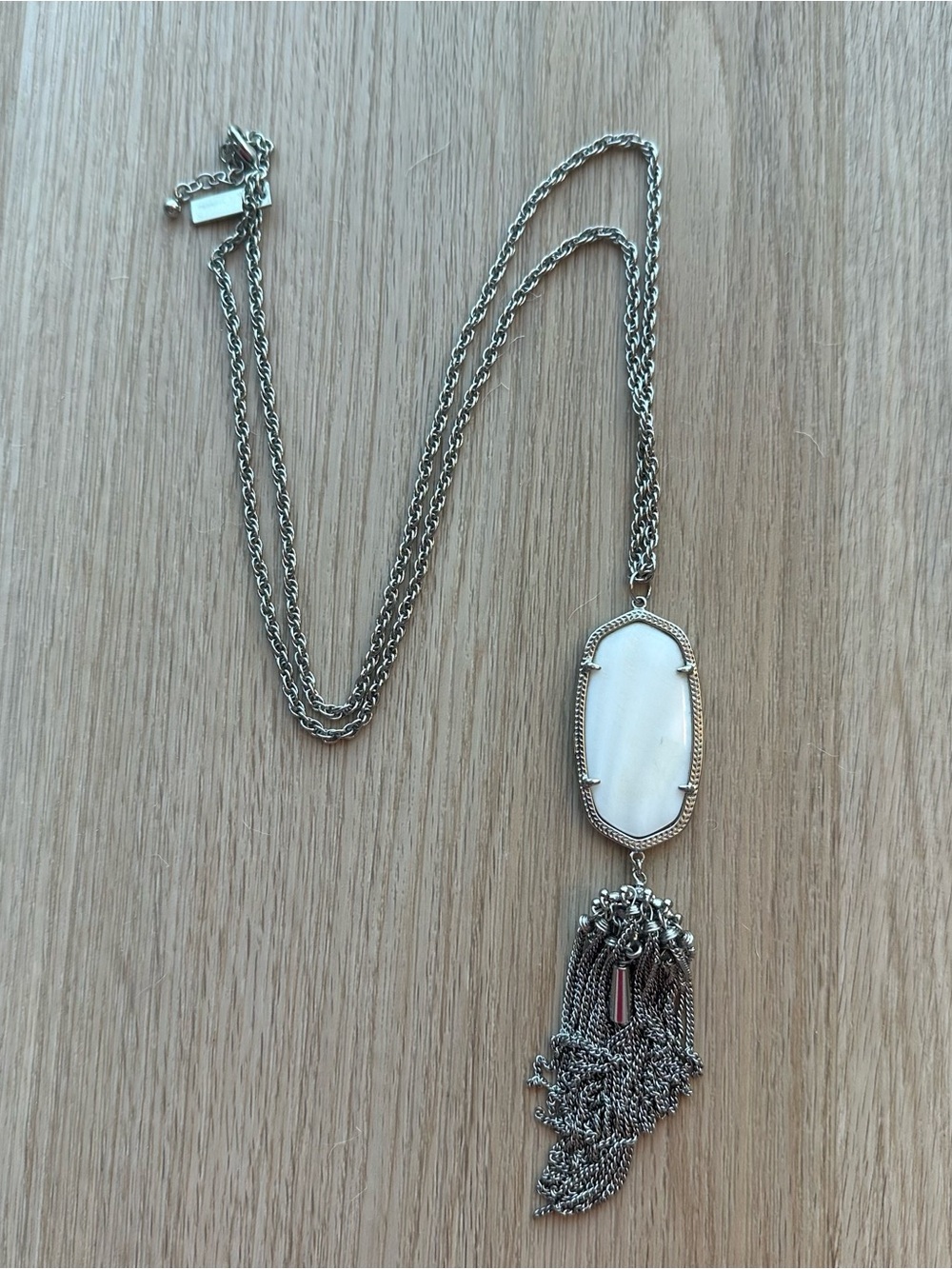 Kendra Scott Rayne Necklace - Silver/ White